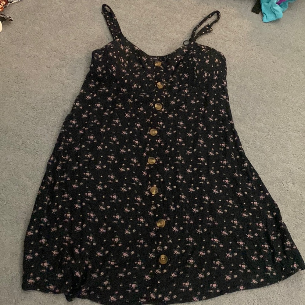 Navy flower button down dress (summer)